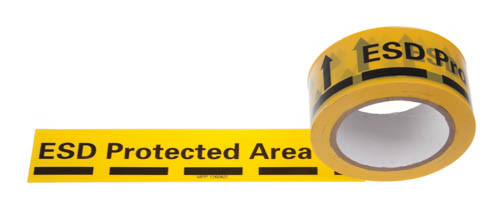ESD PVC / PE-Antistatisches Klebstoff Warnband mit gelber Farbe und schwarzer Farbe