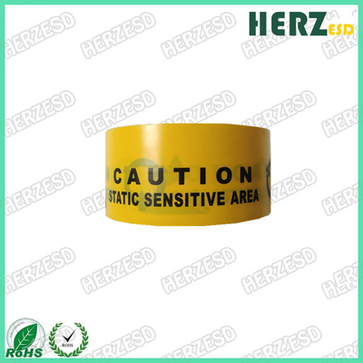 ESD PVC / PE-Antistatisches Klebstoff Warnband mit gelber Farbe und schwarzer Farbe