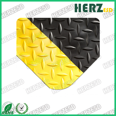 Anti-Ermüdungsmatte Gelbe und schwarze ESD-Gummi-Matte mit PVC / EPDM-Schaum / Gummi
