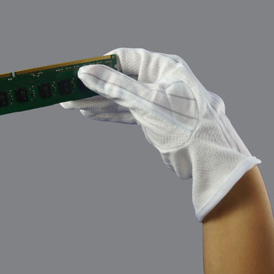 Geschwitztes Absorbierfähigkeit PVC ESD punktierte statische Handantihandschuhe