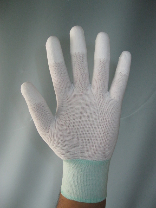 10e9 Ohm Nylon Palm Finger Coated Anti Static ESD Hand Gloves