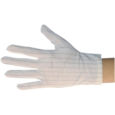 Polyester Cleanroom ESD-Stoff-Handschuh-doppelter Seitenstreifen 100%