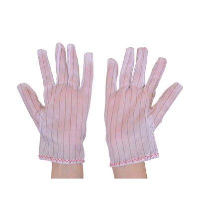 Polyester Cleanroom ESD-Stoff-Handschuh-doppelter Seitenstreifen 100%