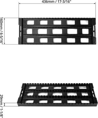 Antistatisches ESD-Zirkulationsregal Regal Schwarzes Kunststoff-PCB-Regal, 25 Schlitze Speicherstand Kreisplattenhalter