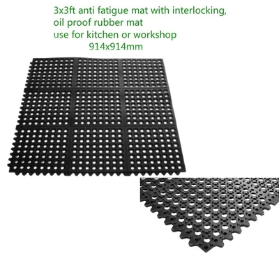 Eingeschlossene Antiermüdungsfliesenmatten mit Löchern ESD Gummi-Bodenmatte Antistatische Antiermüdungsmatte