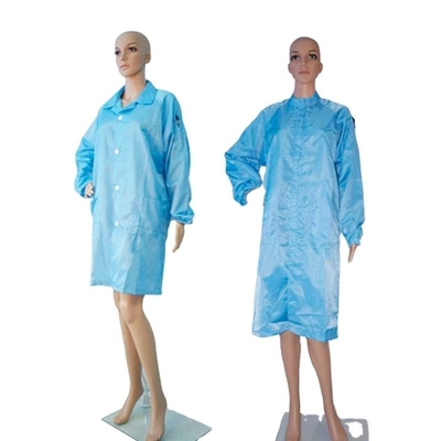 ESD Smock Antistatische Reinraum-Arbeitsbekleidung Polyester Streifengitter Polyester-Logo individuell