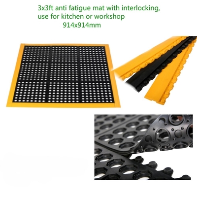 Verriegelungsschutz-Gummi-Matte Sith-Löcher-Drainage-Löcher-Gummi-Rampenmatte-Rolle mit Löchern