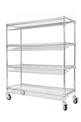Individuelle ESD-Speicher 4 Schichten Regal Trolley Drahtnetz Regalkarre