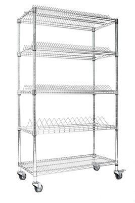 Customized Size ESD Wire Mesh Shelving Cart Anti Static Storage Trolley