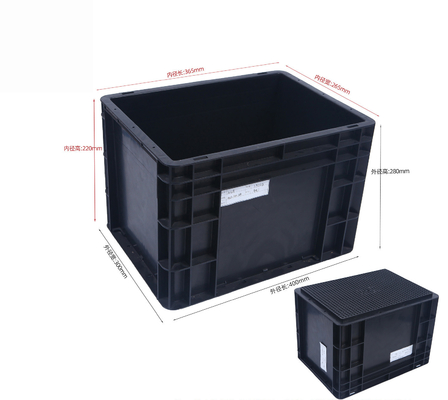 400x300mm Lagerbehälter Stapelbare ESD Industrie-Kunststoff-Lagerbehälter Box Leitungskiste