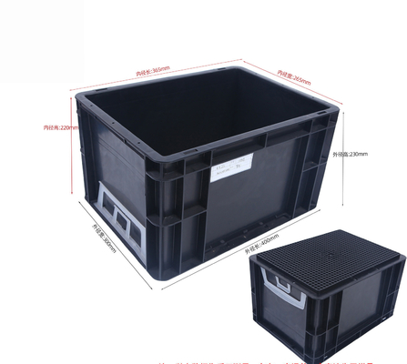 400x300mm Lagerbehälter Stapelbare ESD Industrie-Kunststoff-Lagerbehälter Box Leitungskiste