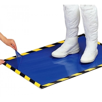 Cleanroom ESD Sticky Mat Blue White 35-50μm PE Film Dirt Removal