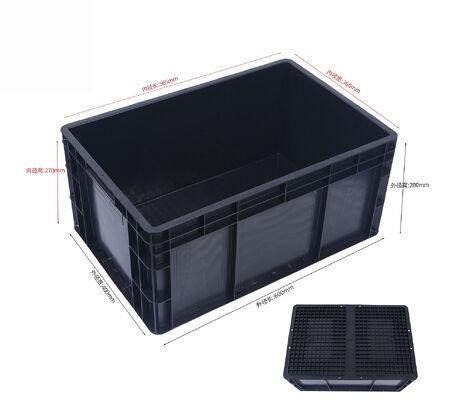 600*400mm ESD-Behälter ESD-Container ESD-Kunststoff-Werkzeugbox Schwarz Antistatische PP-Box