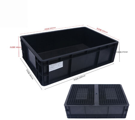 600*400mm ESD-Behälter ESD-Container ESD-Kunststoff-Werkzeugbox Schwarz Antistatische PP-Box