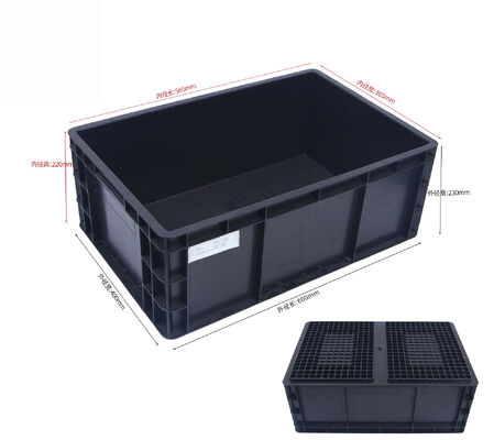 600*400mm ESD-Behälter ESD-Container ESD-Kunststoff-Werkzeugbox Schwarz Antistatische PP-Box