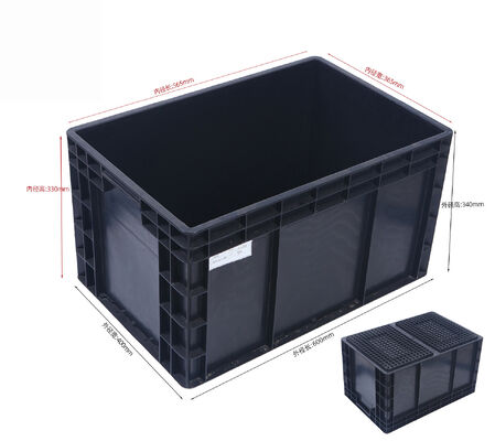 600*400mm ESD-Behälter ESD-Container ESD-Kunststoff-Werkzeugbox Schwarz Antistatische PP-Box