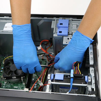 ESD Blau-Schwarz Nitril-Sicherheitshandschuhe Einwegantistatische Prüfhandschuhe für Großhandel