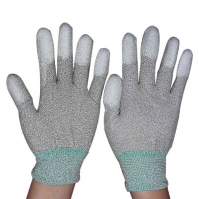 ESD Top Fit Handschuhe Fabrik ESD Labor Antistatische Kohlenstofffaser PU Palm Fit Handschuhe ESD Handschuhe