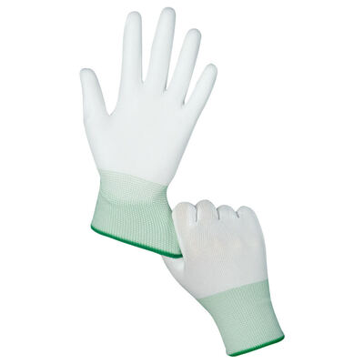 ESD leitfähige Handschuhe Polyester antistatische Arbeitshandschuhe rutschfeste Carbon PU-Spitze Handflächenpassform