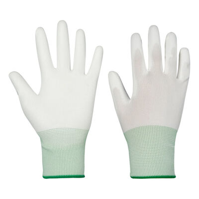 ESD leitfähige Handschuhe Polyester antistatische Arbeitshandschuhe rutschfeste Carbon PU-Spitze Handflächenpassform