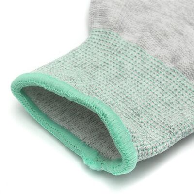 ESD leitfähige Handschuhe Polyester antistatische Arbeitshandschuhe rutschfeste Carbon PU-Spitze Handflächenpassform