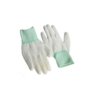 ESD leitfähige Handschuhe Polyester antistatische Arbeitshandschuhe rutschfeste Carbon PU-Spitze Handflächenpassform