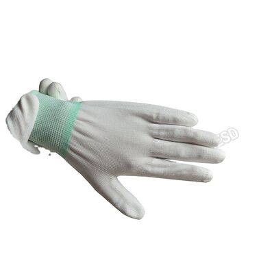 ESD leitfähige Handschuhe Polyester antistatische Arbeitshandschuhe rutschfeste Carbon PU-Spitze Handflächenpassform