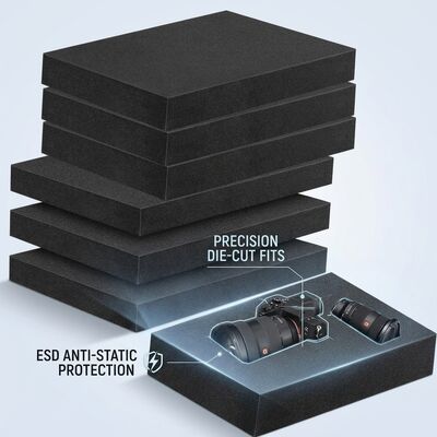 Leitfähiges ESD-Schaum-Einsatzschwarz-Schnitt-Anti-statisches EVA-Schaum-Innenverpackungskissen für PCB-IC-Boards