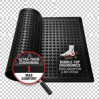 ESD Anti-Ermüdungs Gummi Mat Bubble Top Schwarz statische Dissipative Bodenmatte für Elektronikmontage-Arbeitsplätze