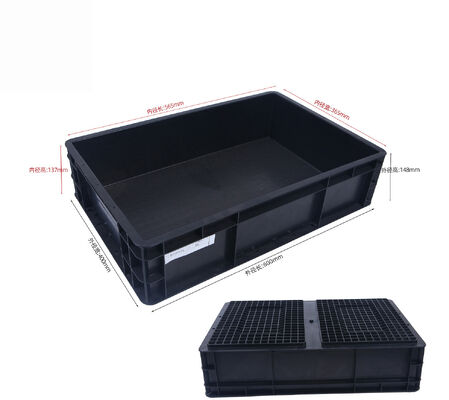 600×400×148mm ESD Plastic Bin Turnover Box Injection Molded Storage Container