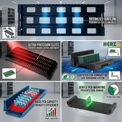 Dauerhafte Stahl-ESD-PCB-Storage-Rack für SMT-Schaltplattenbehandlung