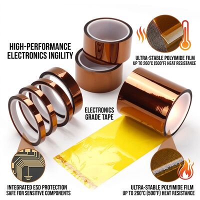 Antistatisches Hochtemperatur-Polyimid-Kapton-Klebeband für ESD-sichere Platinenisolierung