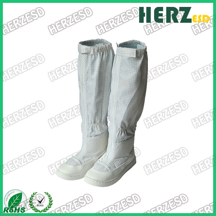 PU Anti-statische Stiefel Weiße Streifen Anti-statische Stoff Schuhe Arbeit ESD Reinraum Stiefel