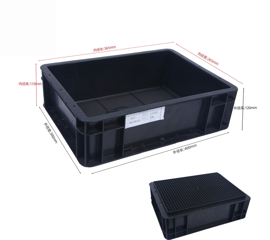 400x300mm Lagerbehälter Stapelbare ESD Industrie-Kunststoff-Lagerbehälter Box Leitungskiste