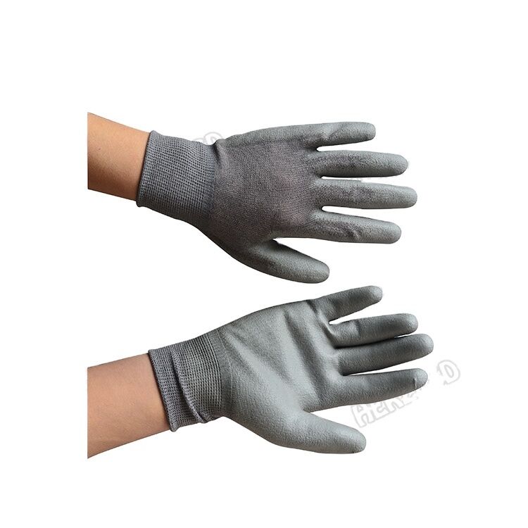 Top-Qualität Palm überzogen Anti-statische Nylon-Kohlenstofffaser Top Finger ESD Handschuhe für elektronische Antistatische Handschuhe